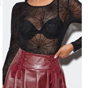 Sexy Spider Web Sheer Mesh Top in XS 🕸